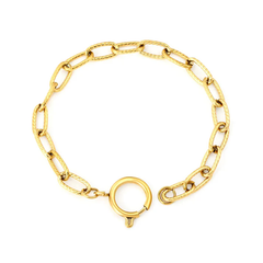 Tresoli Stainless Steel Gold Color PVD Spring Clasp Bracelet
