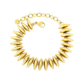 Stainless Steel Gold Color PVD Heavy Duty Torpedo Handmade Bracelet With Round Tail Tag