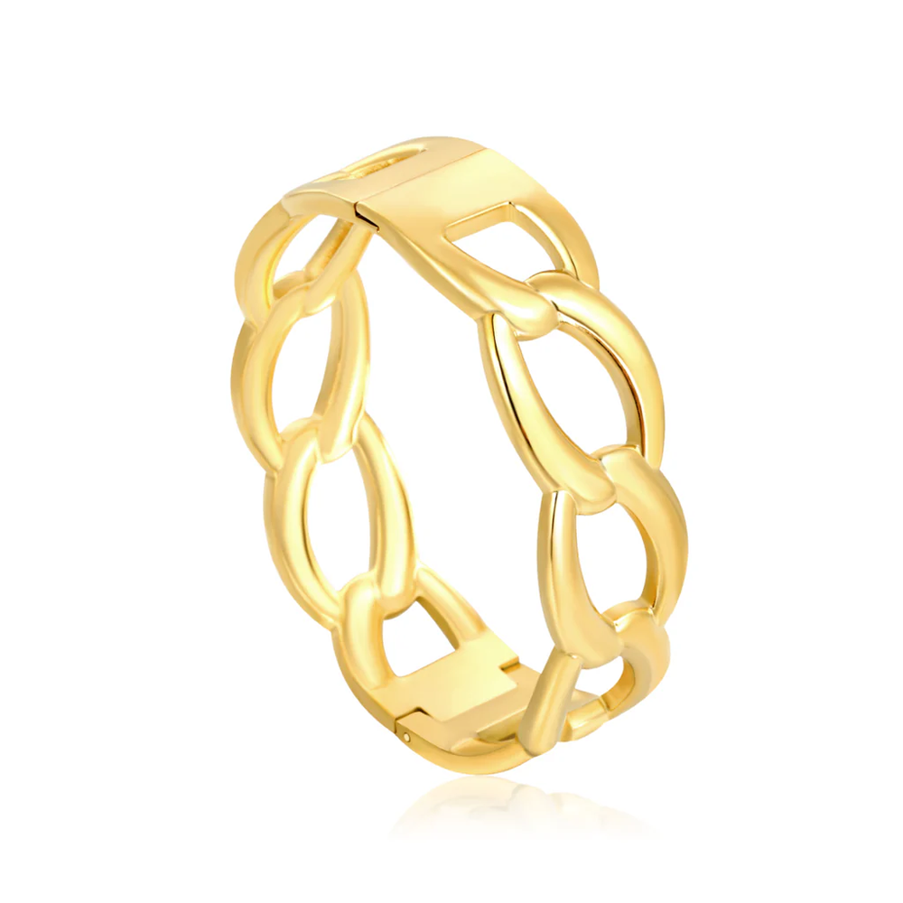 Stainless Steel Gold Color PVD Lock Loop Bracelet