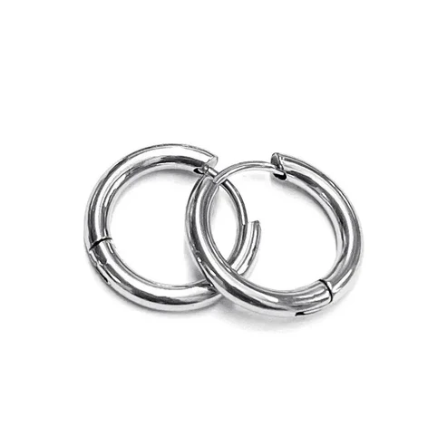 Stainless Steel Color PVD Ear Studs Round Hoop Earrings
