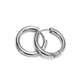 Tresoli Stainless Steel Color PVD Ear Studs Round Hoop Earrings