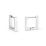 Tresoli Stainless Steel Color PVD Small Square Rectangle Piercing Hoop Earrings