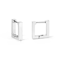 Tresoli Stainless Steel Color PVD Small Square Rectangle Piercing Hoop Earrings