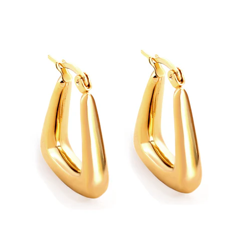 Stainless Steel Gold Color PVD Anti Allergy Earrings