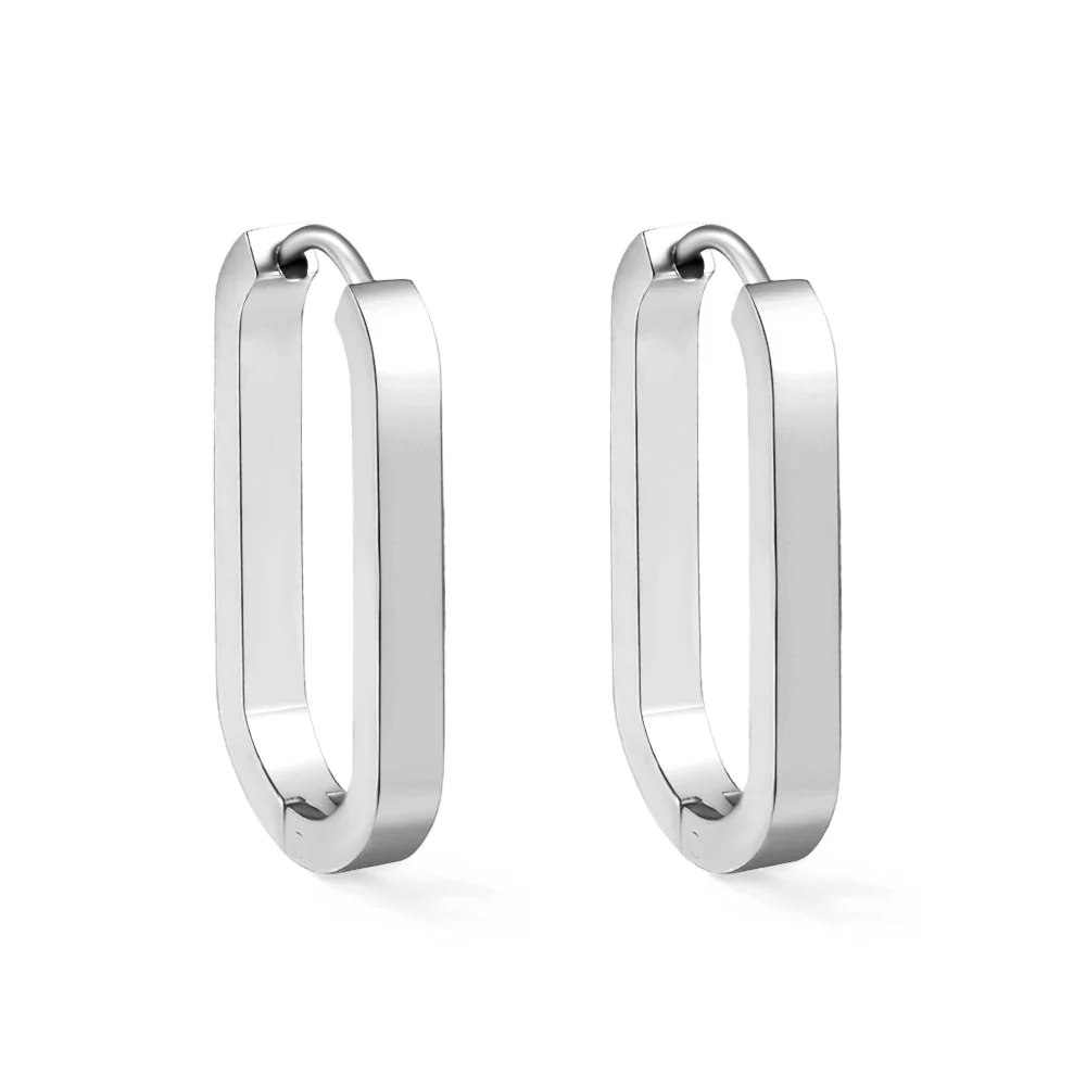 Stainless Steel Color PVD Oval Ear Buckle