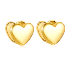 Tresoli Stainless Steel Gold Color PVD Heart Earrings