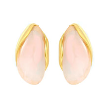 Load image into Gallery viewer, Stainless Steel Gold Color PVD Pink Amber Gradient Tinted Resin Stud Earrings