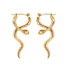 Stelluxe Stainless Steel Gold Color PVD Snake Earrings
