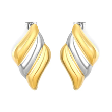 Load image into Gallery viewer, Tresoli Stainless Steel And Gold Color PVD Diamond Shaped Earrings