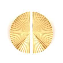 Load image into Gallery viewer, Tresoli Stainless Steel Gold Color PVD Laser Engraved Fan Shape Earrings