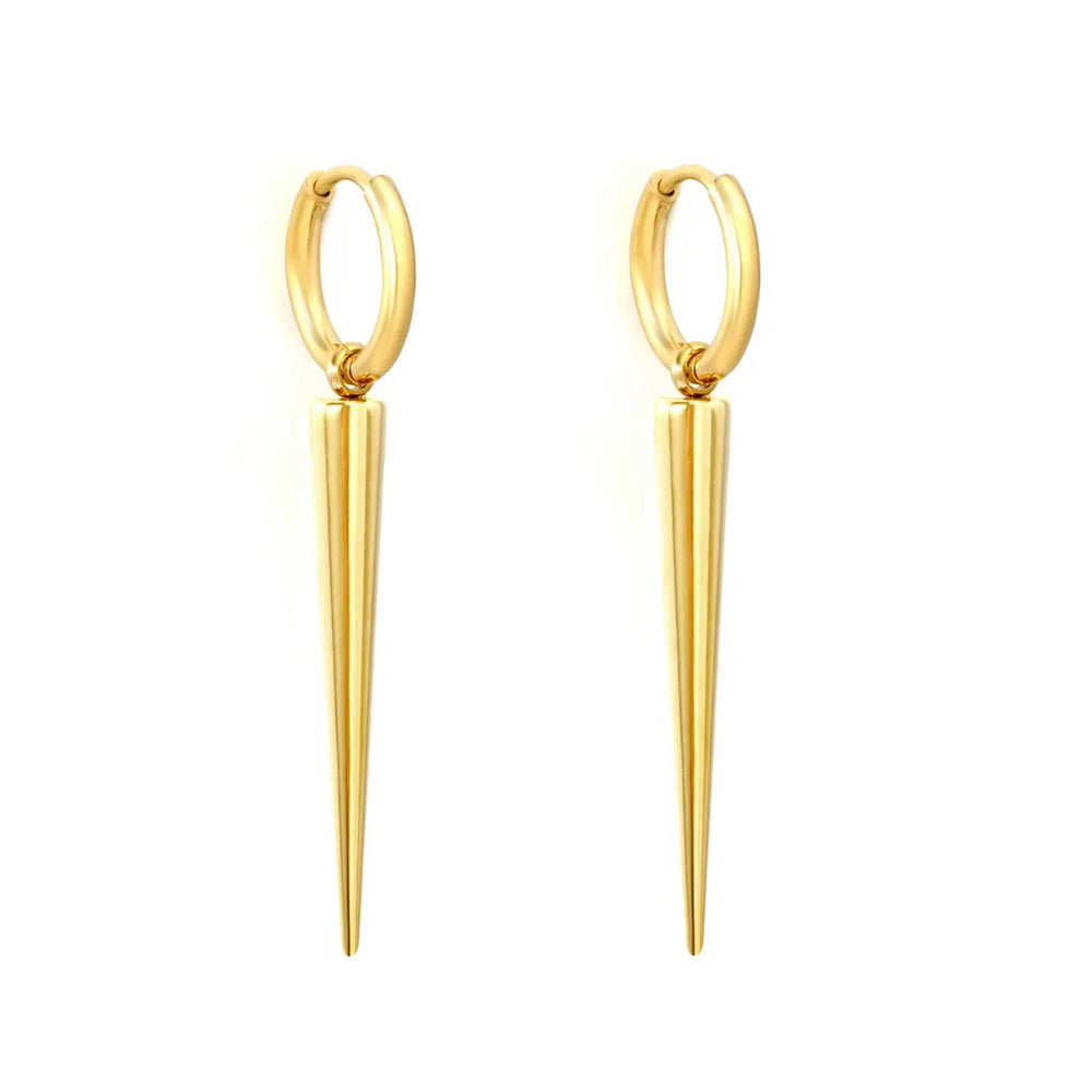 Stainless Steel Gold Color PVD Round Bar Wire inner Hoop Earrings