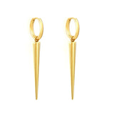 Tresoli Stainless Steel Gold Color PVD Round Bar Wire inner Hoop Earrings