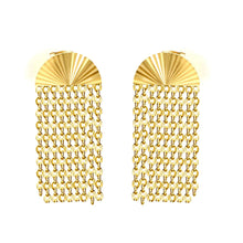 Load image into Gallery viewer, Tresoli Stainless Steel Gold Color PVD Fan Shaped Semicircle Stud Earrings