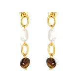 Stainless Steel Gold Color PVD Golden Hoop Teardrop Earrings