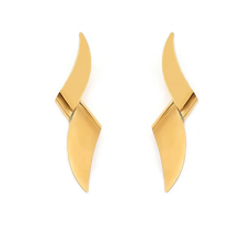 Load image into Gallery viewer, Stelluxe Stainless Steel Gold Color PVD Twisted Knot Stud Earrings