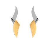Stelluxe Stainless Steel And Gold Color PVD Twisted Knot Stud Earrings
