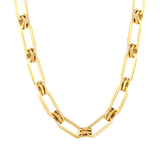 Stelluxe Stainless Steel Gold Color PVD Vintage Inspired Thick Gold Chain Necklace