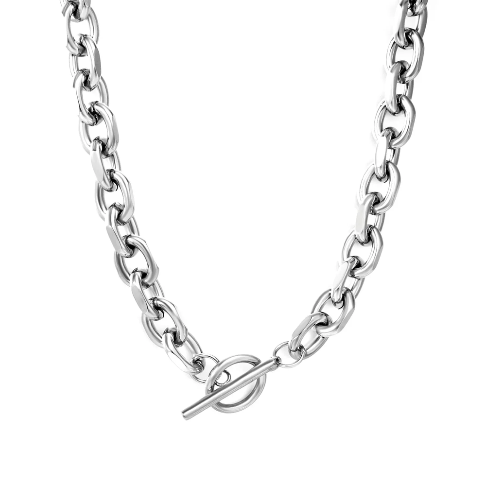 Stainless Steel Color PVD Cuban Link Chain Necklace