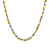 Tresoli Stainless Steel And Gold Color PVD Twisted Chain With Gold Accents Necklace