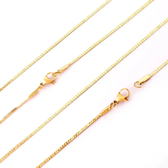 Tresoli Stainless Steel Gold Color PVD 60cm Inoxidable Cuba link Flat Chain
