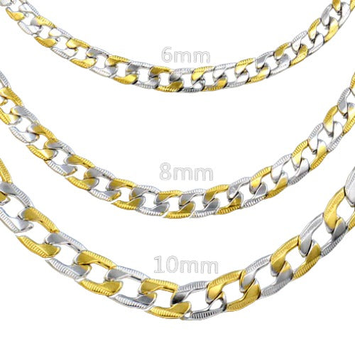 Stainless Steel And Gold Color PVD Long Necklace