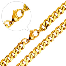 Load image into Gallery viewer, Tresoli Stainless Steel Gold Color PVD Diy Hexagonal Grinding With Chain Necklace