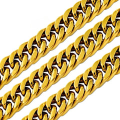 Tresoli Stainless Steel Gold Color PVD Solid Long Necklace