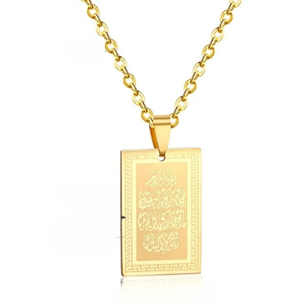 Stainless Steel Gold Color PVD Christian Pendant Necklace