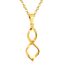 Load image into Gallery viewer, Stelluxe Stainless Steel Gold Color PVD Infinity Pendant Necklace