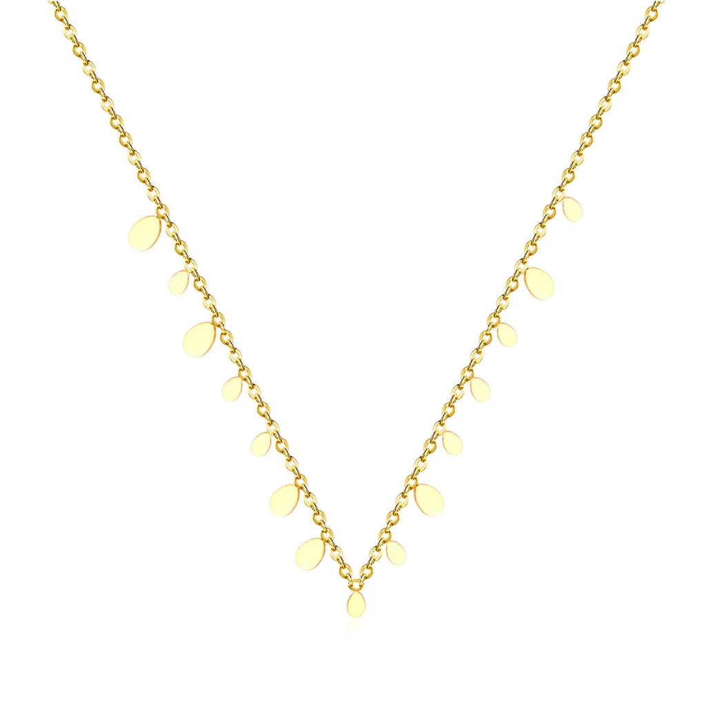 Stelluxe Stainless Steel Gold Color PVD Water Drop Pendant Necklace