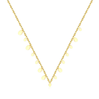 Stelluxe Stainless Steel Gold Color PVD Water Drop Pendant Necklace