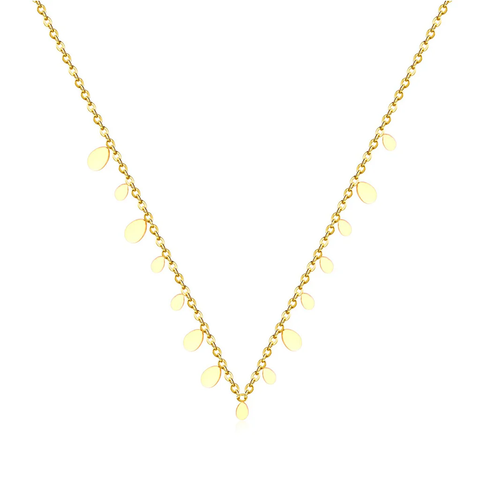 Stelluxe Stainless Steel Gold Color PVD Water Drop Pendant Necklace
