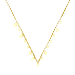 Tresoli Stainless Steel Gold Color PVD Water Drop Pendant Necklace