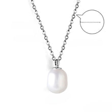 Load image into Gallery viewer, Tresoli Stainless Steel Color PVD Lassic Elegant White Pearl Pendant Necklace
