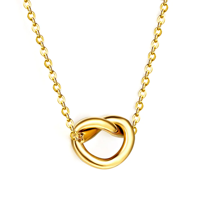 Stelluxe Stainless Steel Gold Color PVD Rope Clasp Pendant Necklace