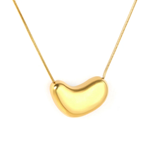 Load image into Gallery viewer, Stelluxe Stainless Steel Gold Color PVD Heart Shaped Pendant With 0.9mm Round Snake Chain Necklace