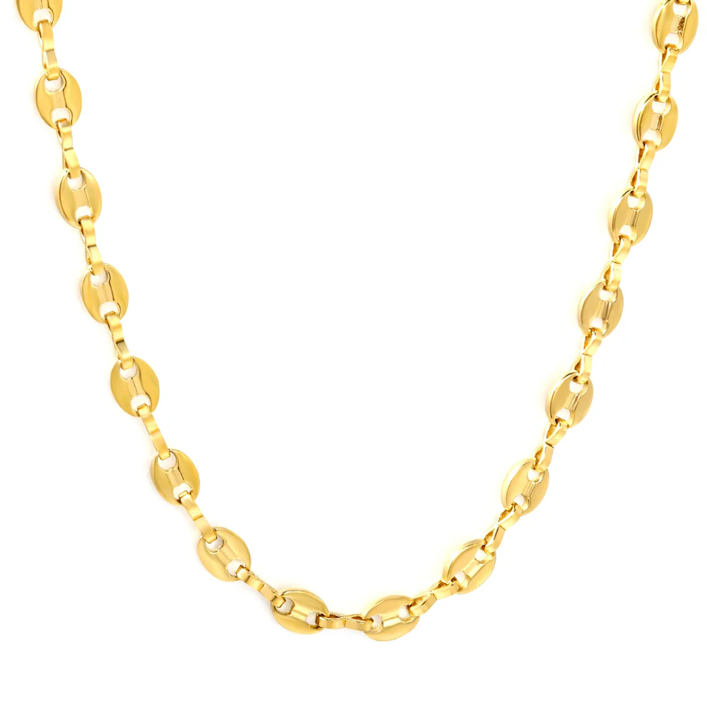 Stainless Steel Gold Color PVD Coffee Bean Chain