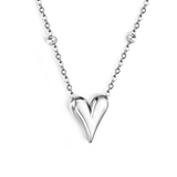 Stelluxe Stainless Steel Color PVD Heart Pendant Square Tag Necklace