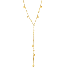 Load image into Gallery viewer, Stelluxe Stainless Steel Gold Color PVD Steel Beads Tassel With Square Tail Plague Necklace