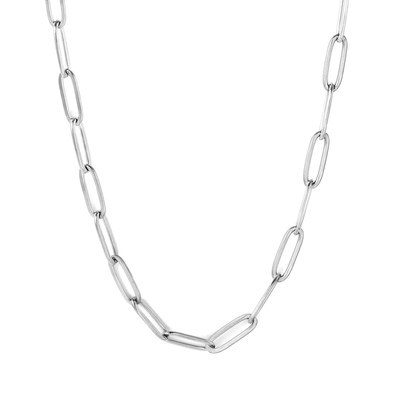 Stelluxe Stainless Steel Color PVD Long Flat Cross Round Tail Necklace