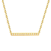 Load image into Gallery viewer, Tresoli Stainless Steel Gold Color PVD Single Cut Diamond Pendant Cross Chain Necklace