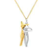 Load image into Gallery viewer, Stelluxe Stainless Steel And Gold Color PVD Couple&#39;s Six Faceted Chain Necklace