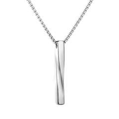 Tresoli Stainless Steel Color PVD Twisted Bar Pendant Necklace