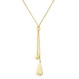 Stelluxe Stainless Steel Gold Color PVD Large And Small Teardrop Minimalist Necklace