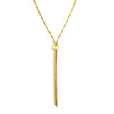 Stainless Steel Gold Color PVD Sliding Adjustment Bead Snake Chain Long Sweater Necklace