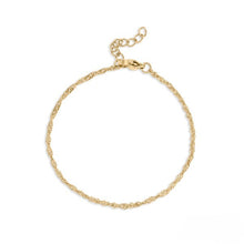 Load image into Gallery viewer, Stelluxe Stainless Steel Gold Color PVD Singapore Chain Bracelet