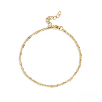 Stelluxe Stainless Steel Gold Color PVD Singapore Chain Bracelet