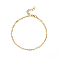 Stelluxe Stainless Steel Gold Color PVD Singapore Chain Bracelet