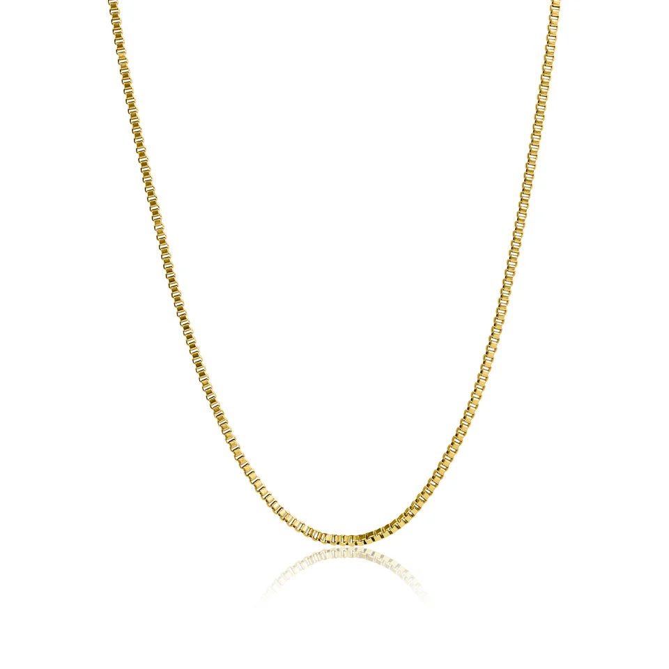 Tresoli Stainless Steel Gold Color PVD Box Chain Necklace