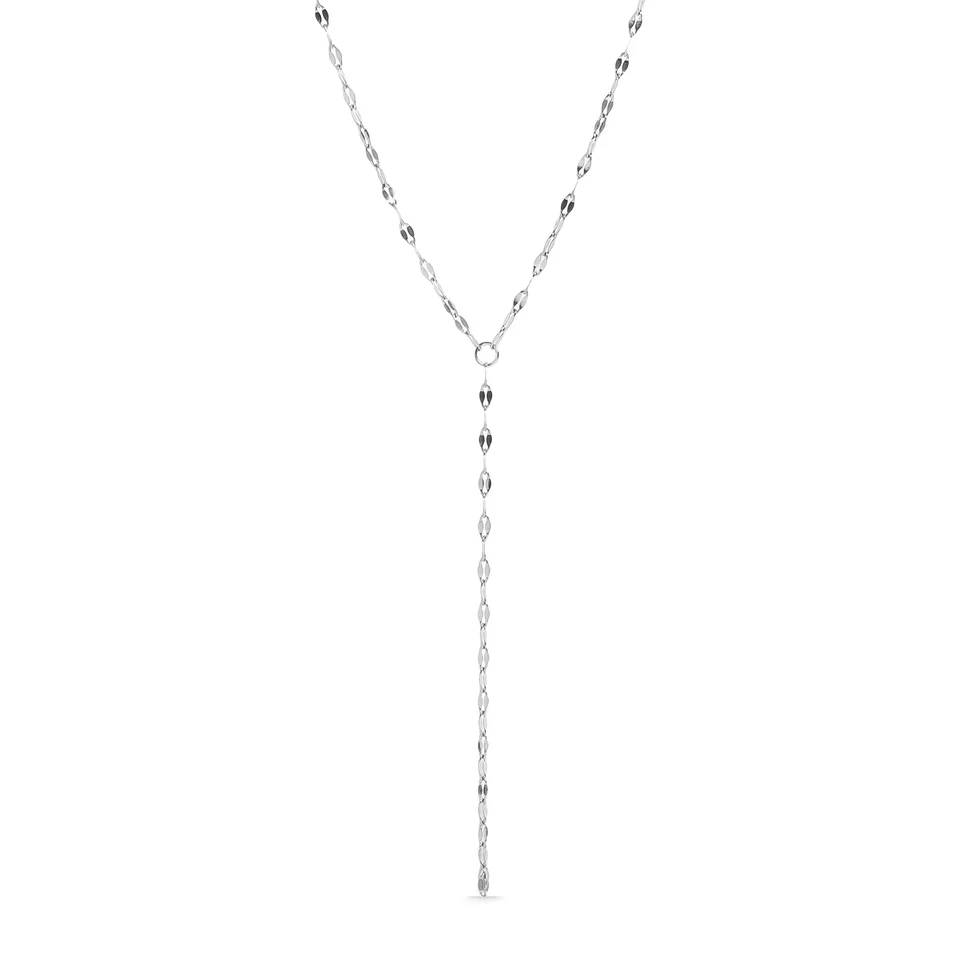 Stelluxe Stainless Steel Color PVD Lariat Lip Chain Necklace